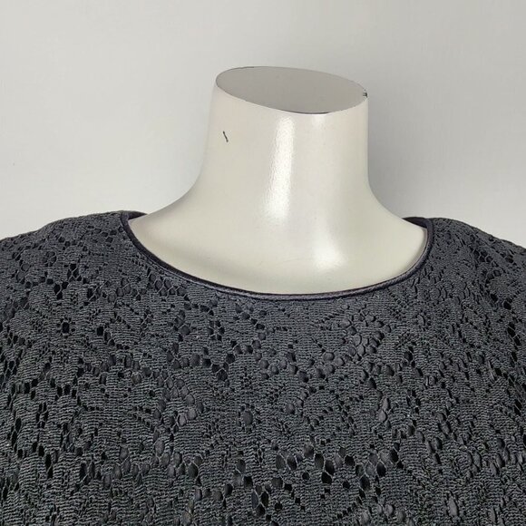 Vintage Wendy Lane Black Lace Long Sleeve Sheath Dress Size M - Picture 3 of 12